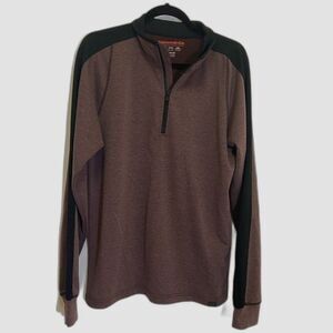 Hawke & Co - Quarter Zip Performance Sweatshirt Long Sleeve Maroon - Men's sz M
